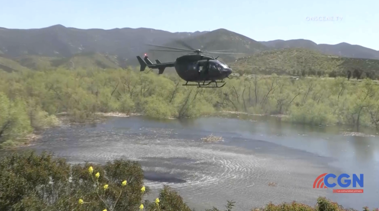 Cuerpo en avanzado estado de descomposición, localizado desde un helicóptero, flotando en Otay Lakes
