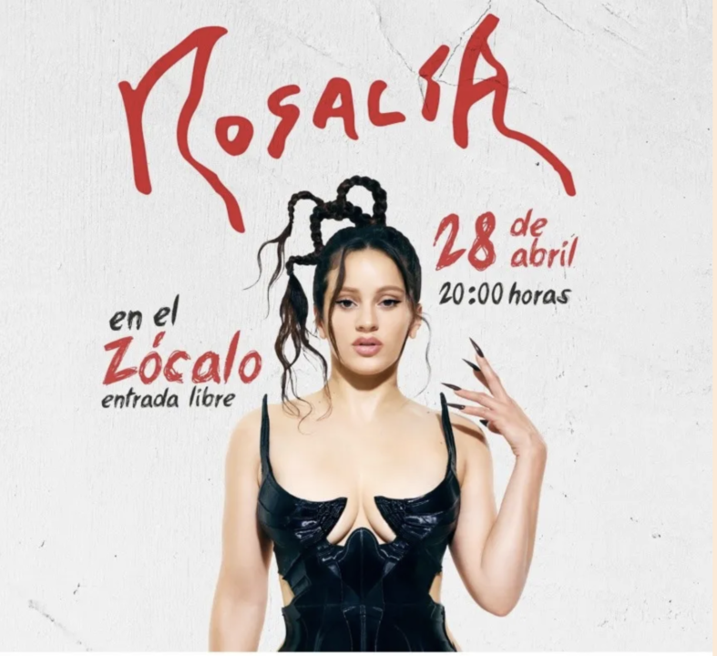 La cantante española Rosalía hará bailar a millones de personas en concierto masivo en el zócalo de la CDMX el próximo 28 de abril