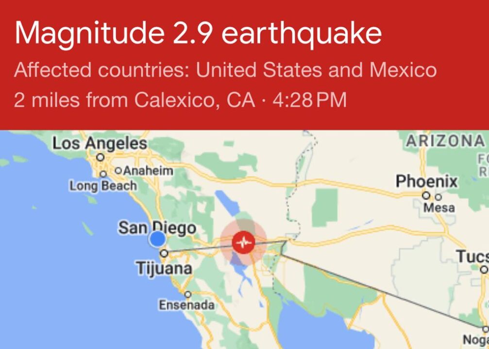 <strong>Dos temblores registrados en menos de 48 horas. De nuevo se sacude la tierra al este del condado</strong>.&nbsp;