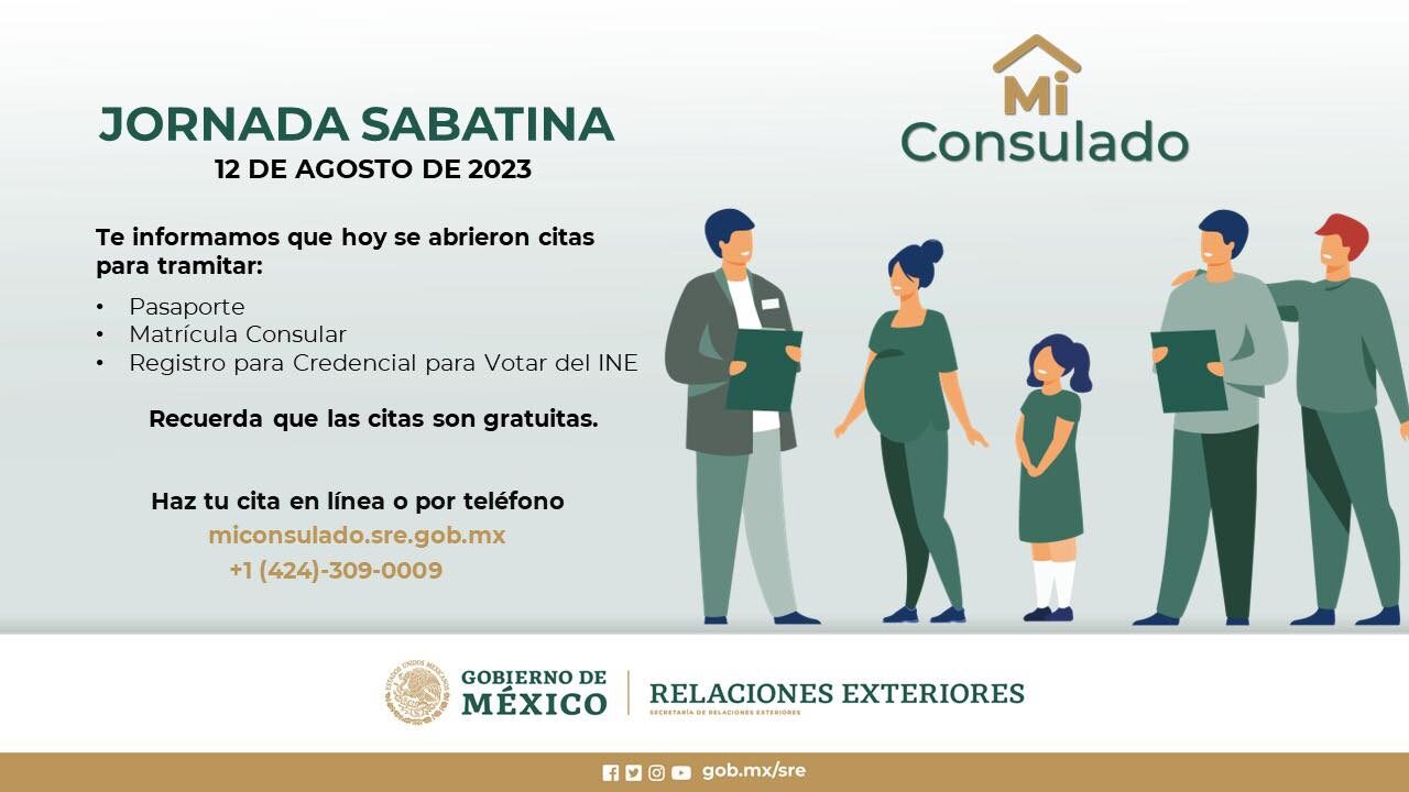 Consulado de México en San Diego organiza jornada para tramitar pasaportes, matrículas  consulares y credenciales de elector.