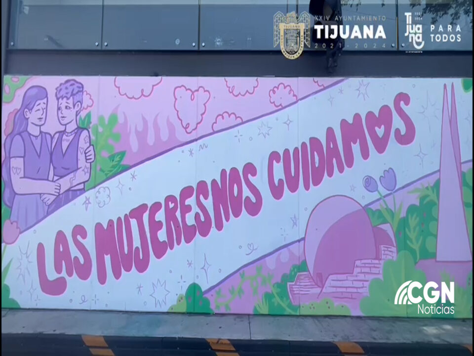 PINTAN MURAL CON MENSAJE DE SOLIDARIDAD HACIA LAS MUJERES