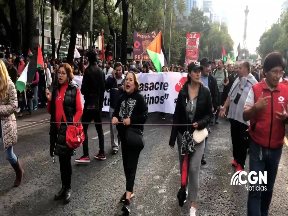 Marchan en CDMX por el Día Internacional de Solidaridad con el Pueblo Palestino