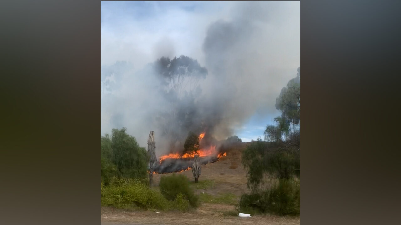 Incendio en la interestatal 805