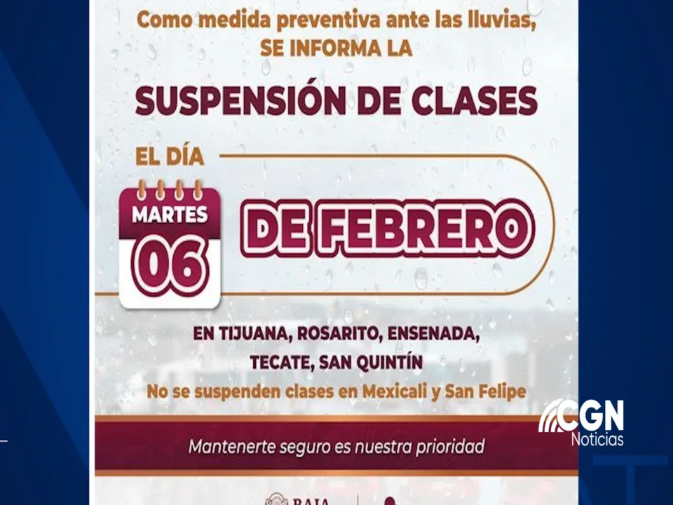 Se suspenderán clases en Tijuana, Ensenada, Rosarito, Tecate y San Quintín por las lluvias