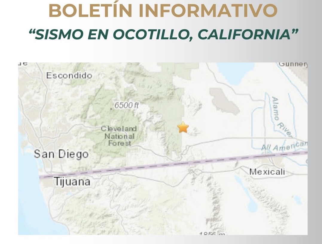 Reporta PC de Tijuana saldo blanco tras sismo en Ocotillo, California