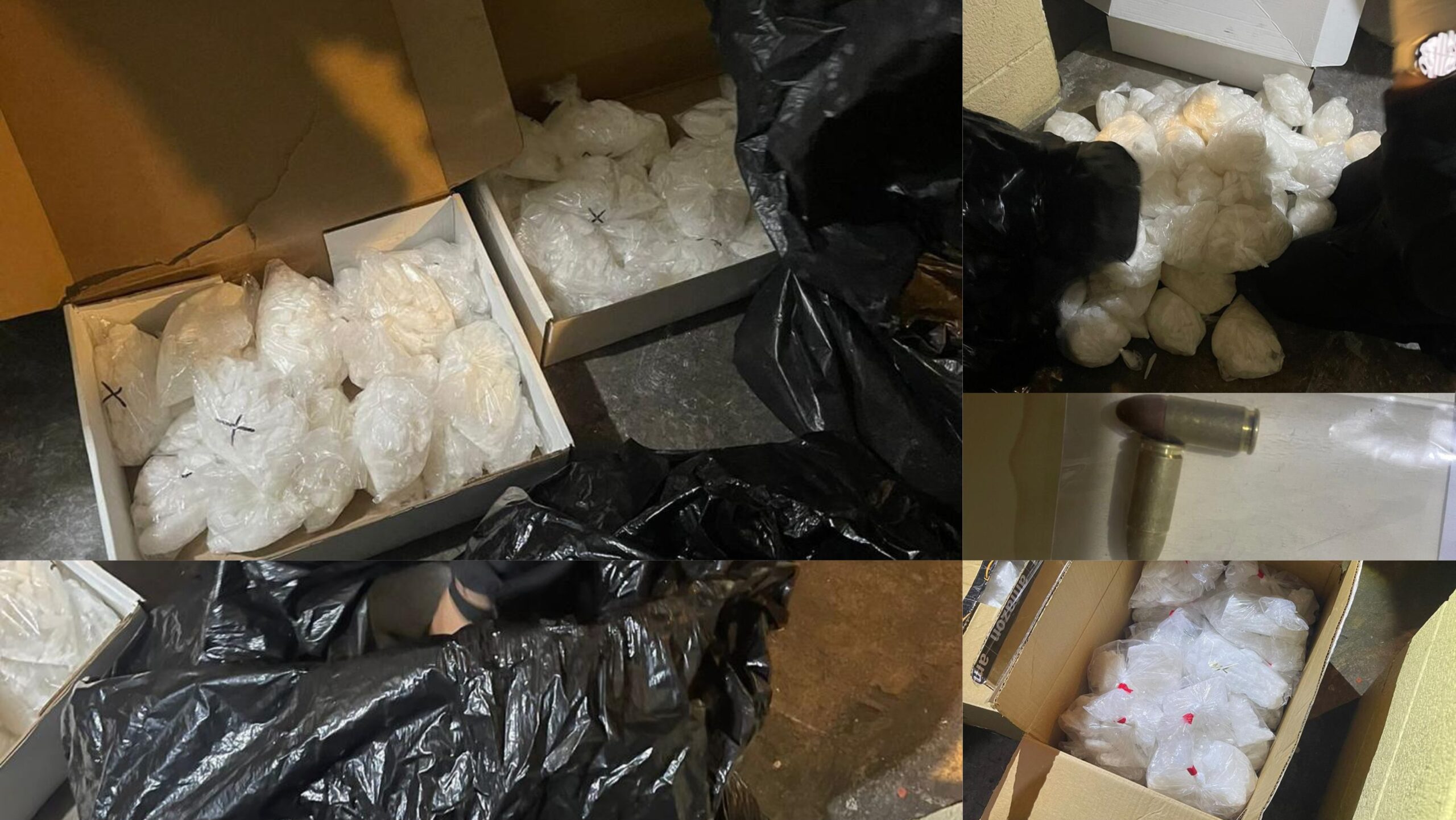 Tras cateo aseguran 300 kilos de metanfetamina, dosis de marihuana y cartuchos 