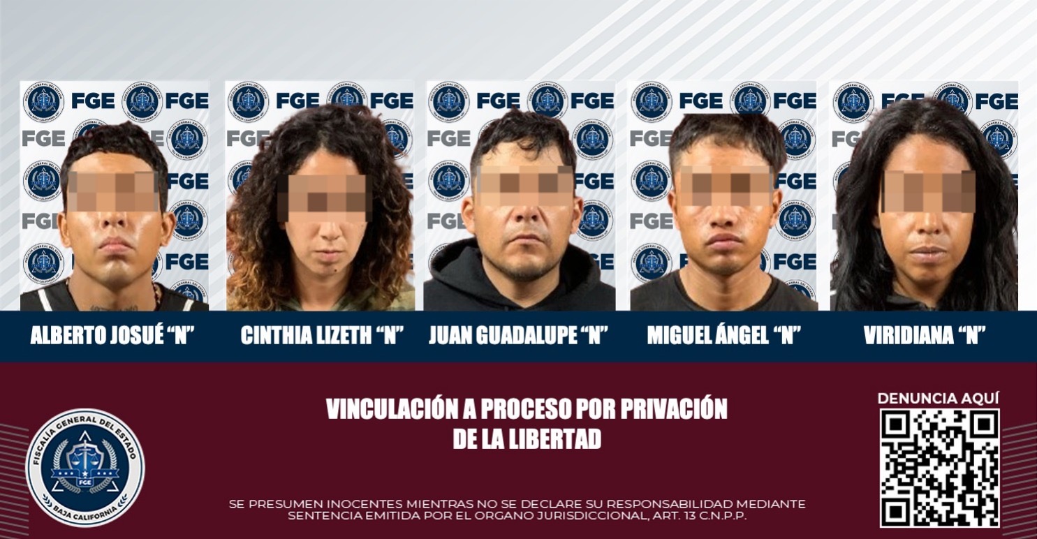 Vinculan a proceso a secuestradores de Tijuana, son dos mujeres y tres hombres