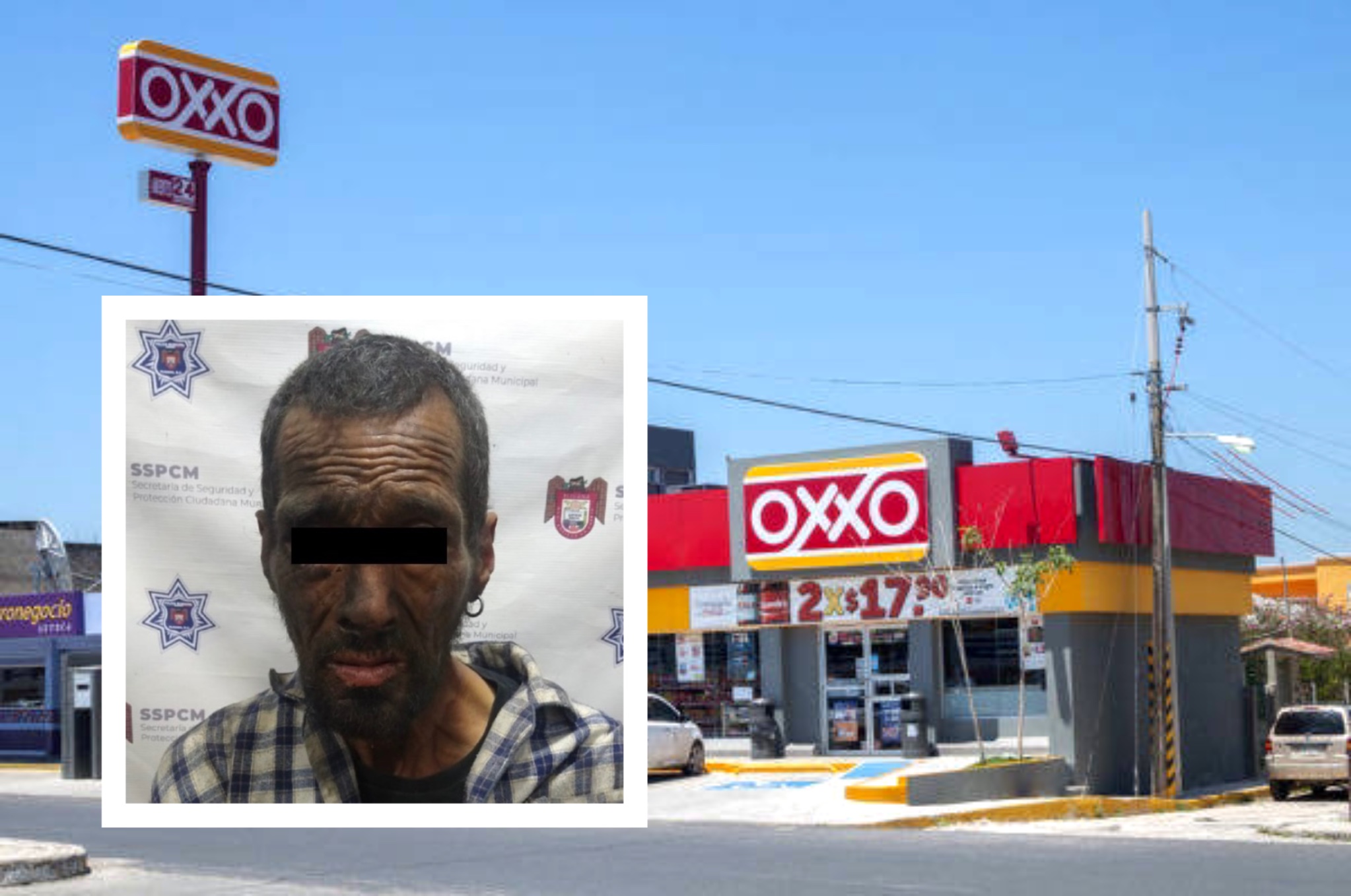 Sujeto se mete a robar a Oxxo y lo captura la policía municipal