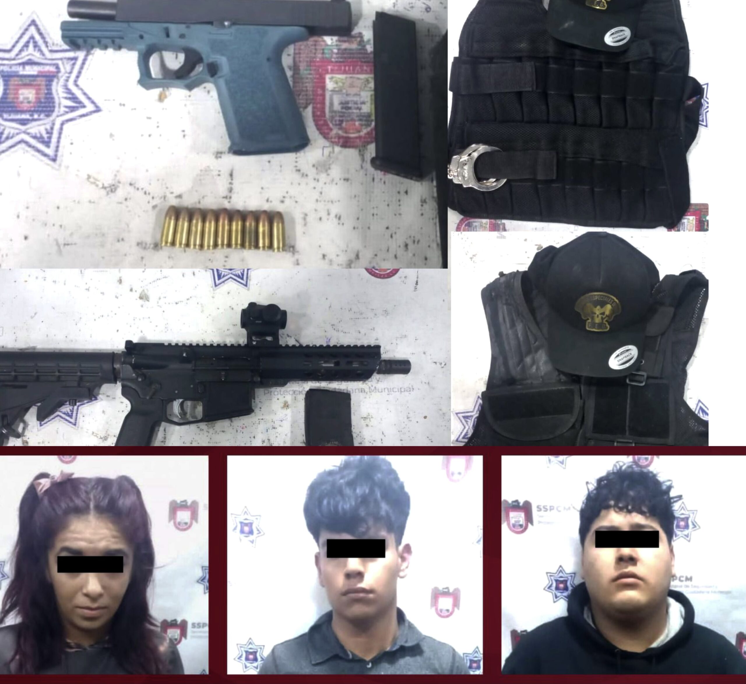 Detienen a tres jóvenes fuertemente armados en la ciudad de Tijuana
