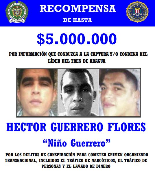 Recompensa de hasta 5 millones de dólares por cabecillas del Tren de Aragua 