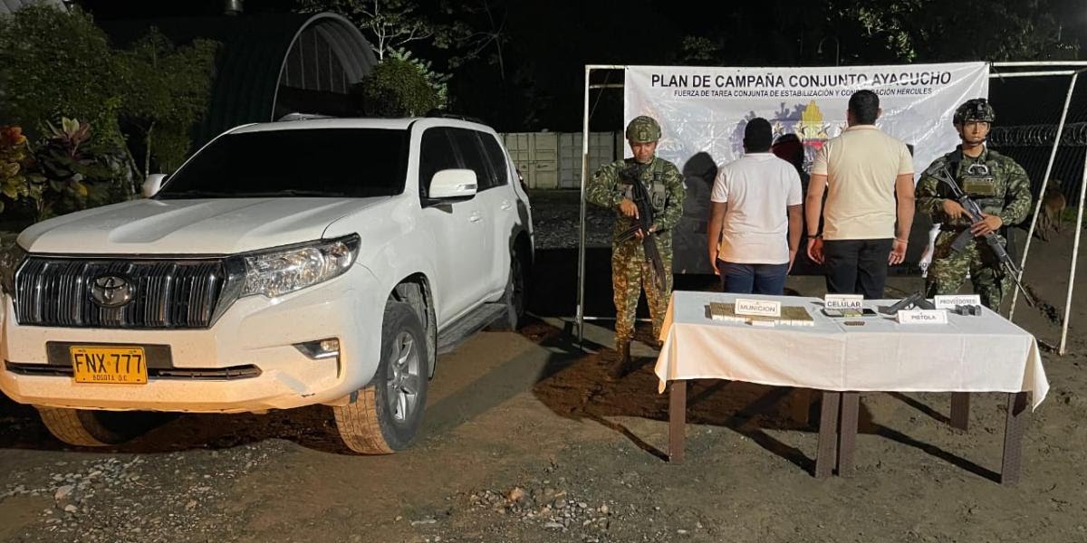 Guerrilleros del ELN sorprendidos en Arauca: Llevaban un secuestrado en una camioneta que sería de la UNP 