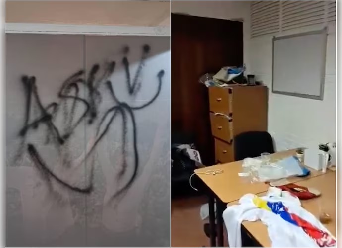 Vandalizaron sede del comando de Maria Corina esta madrugada en Caracas