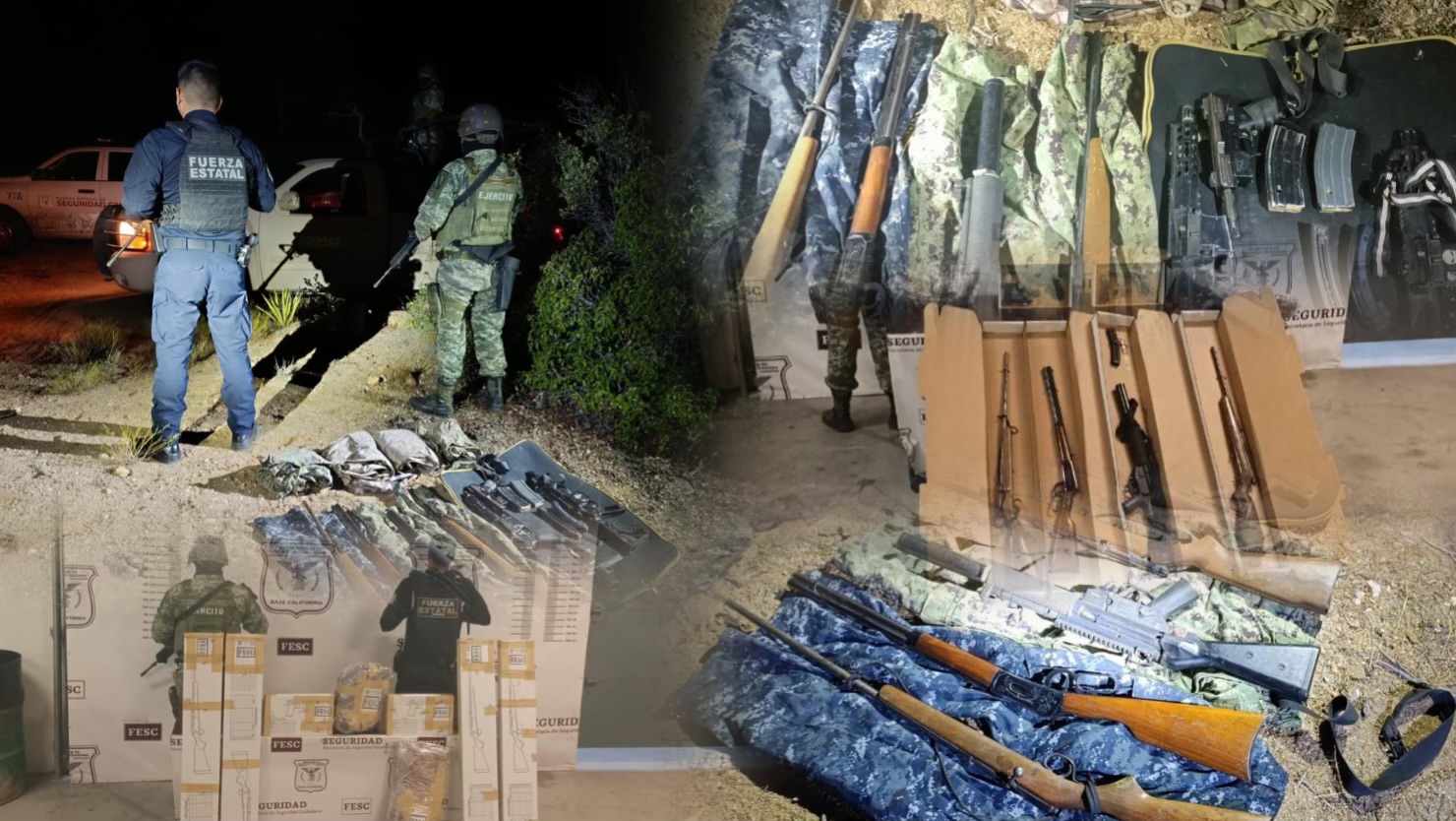 Aseguran fuerte armamento en el poblado de la Rumorosa