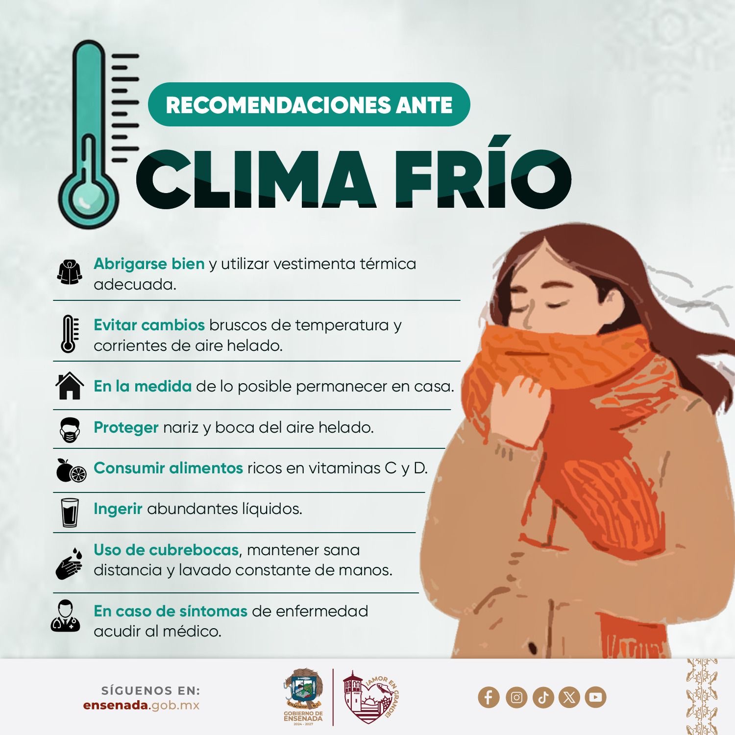 ❄️ Esta semana ingresará a la región el Frente Frío Número 11, traerá lluvias y vientos helados