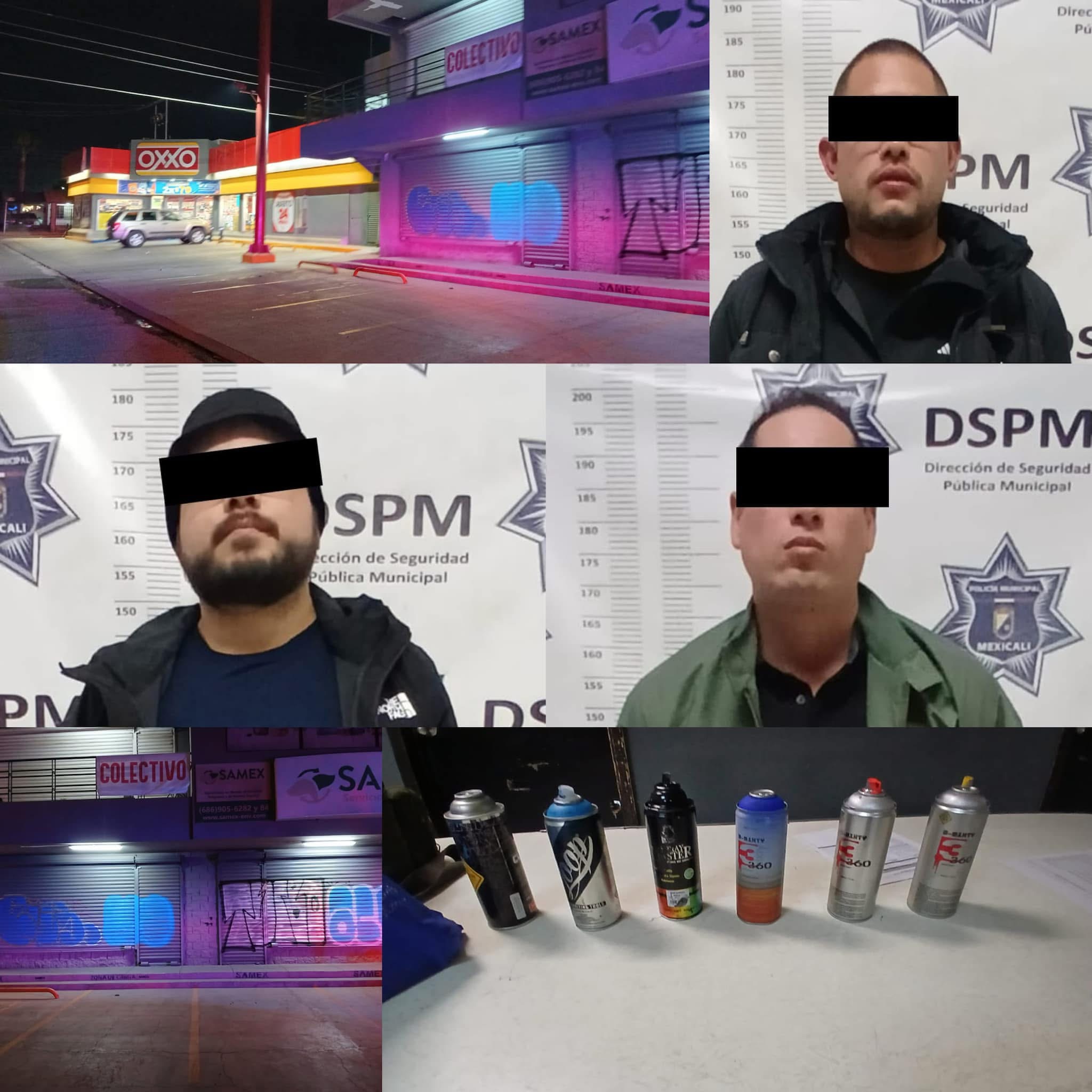 🎨 Por pintar grafiti en plaza comercial detienen a tres hombres en Tijuana