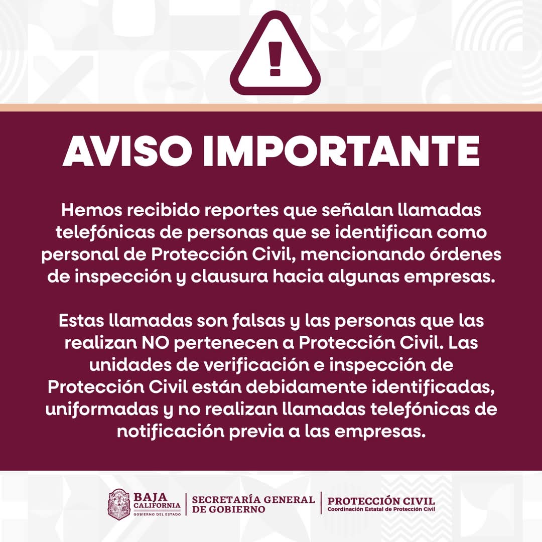 📵Alertan llamadas de extorsión de falsos empleados de Protección Civil