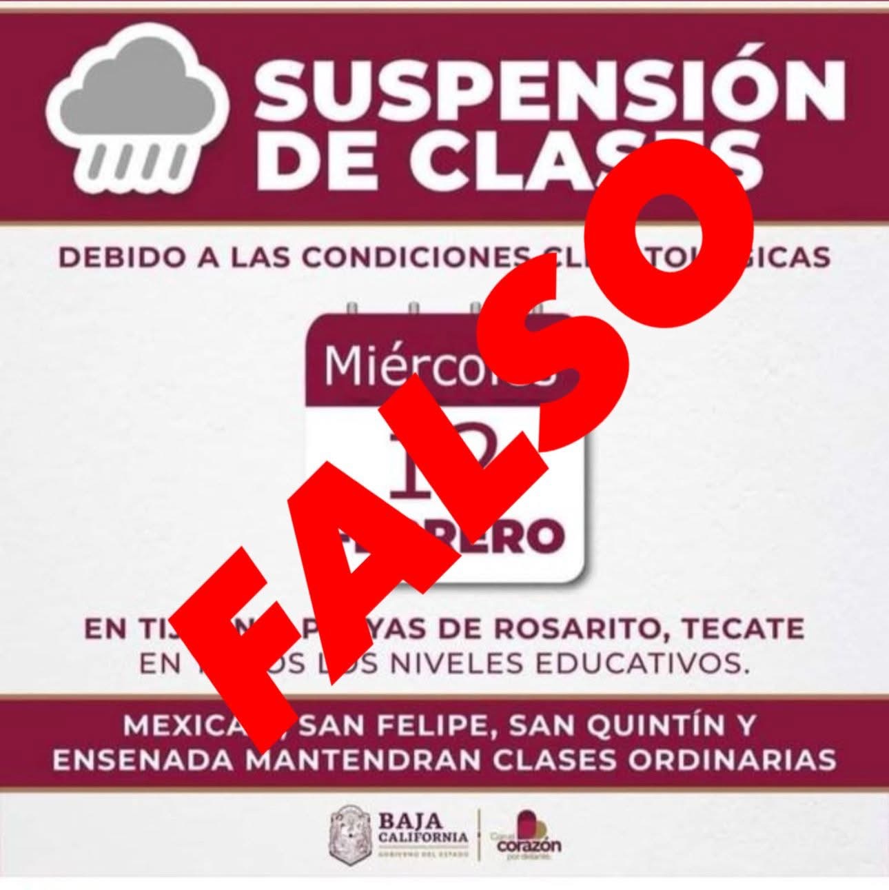 🌧️ Alerta Protección Civil información falsa en redes sociales sobre suspensión de clases