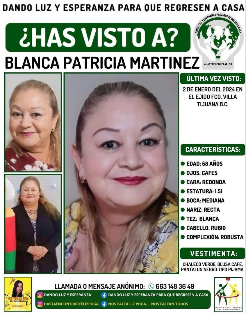 🚨 Confirma FGE identidad del cuerpo calcinado como Blanca Patricia Martínez, desaparecida en Tijuana